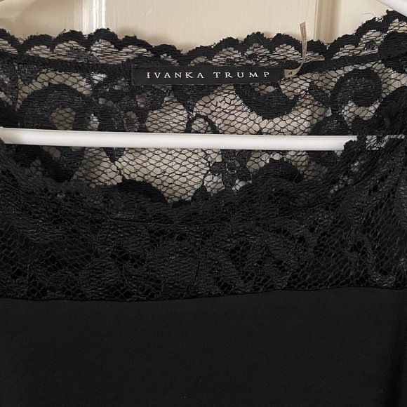 IVANKA TRUMP Black Long-sleeve Lace Dress Size 4 - Picture 3 of 4